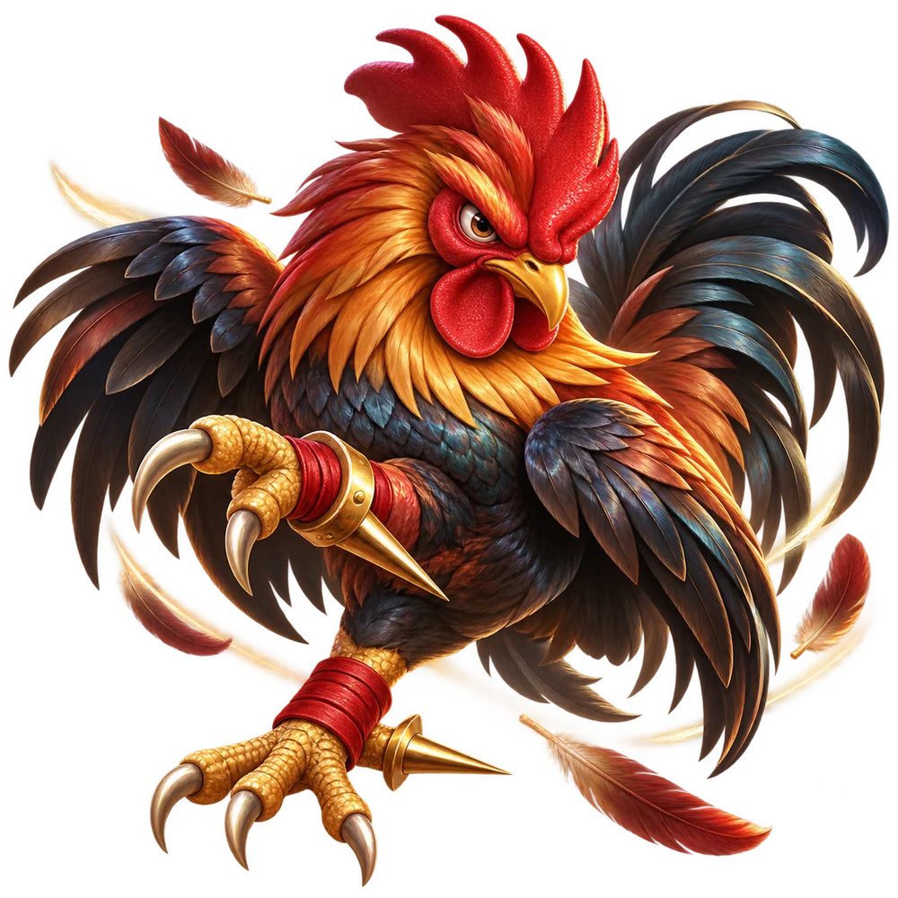Ilustrasi kategori Sabung Ayam ID777 dengan karakter ayam jantan